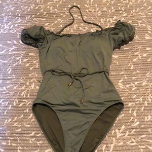 Green one piece swimsuit